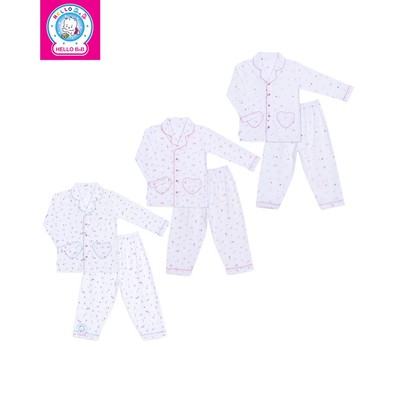 Bộ pyjamas bông dài bé gái 0263