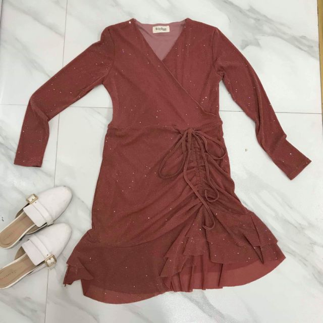 Váy kim sa dài tay