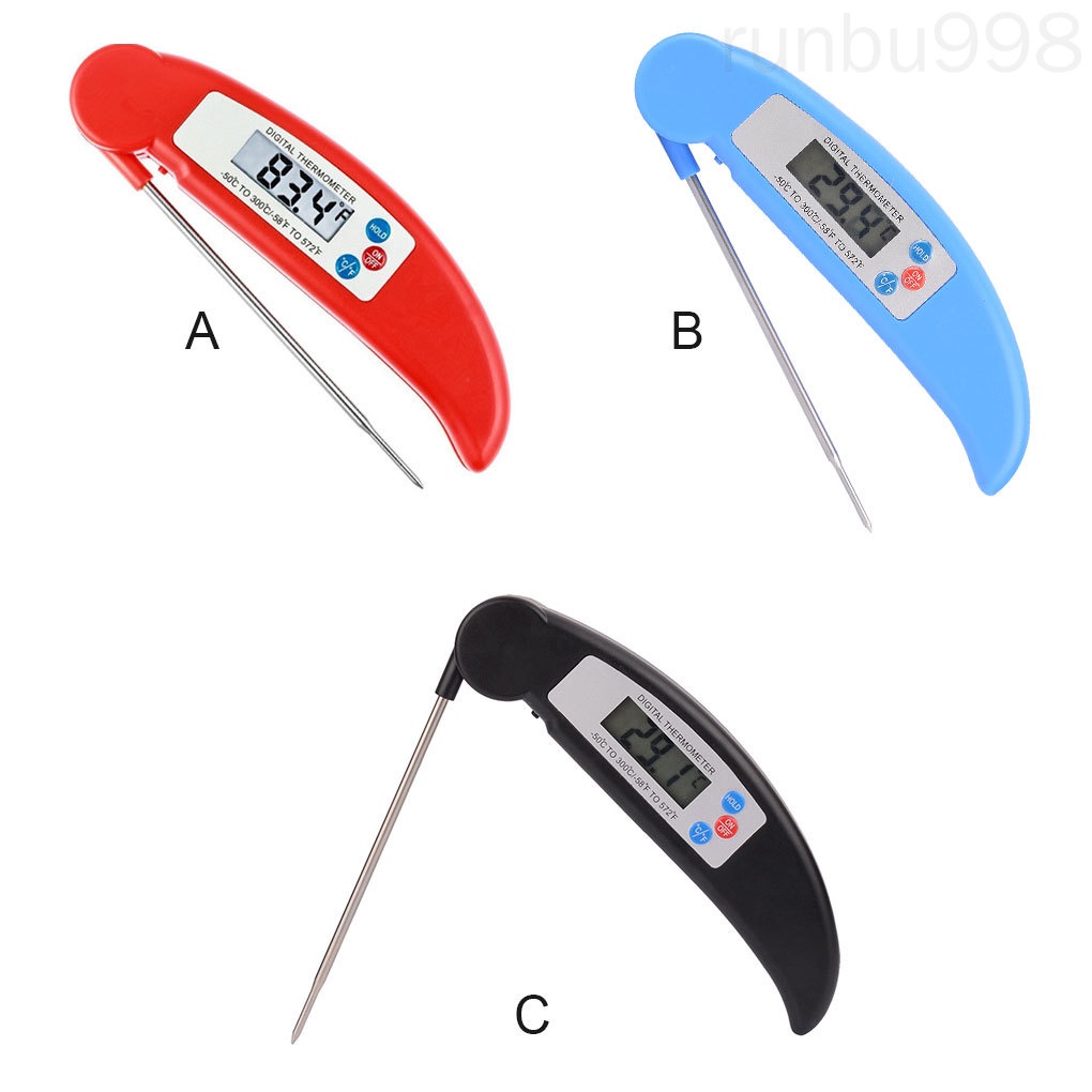 Nhiệt Kế Đo Nhiệt Độ Thức Ăn Bằng Thép Không Gỉ Abs Kỹ Thuật Số Có Thể Gập Lại Tiện Dụng Cho Nhà Bếp Runbu998