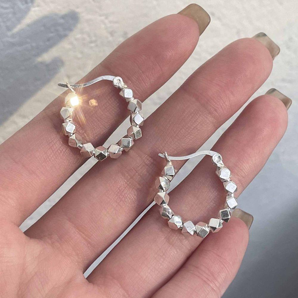 Bông Tai Hình Học Thời Trang Dành Cho Nữ|Khuyên Tai Nam Nữ Hình Khối Lập Phương Đính Hạt