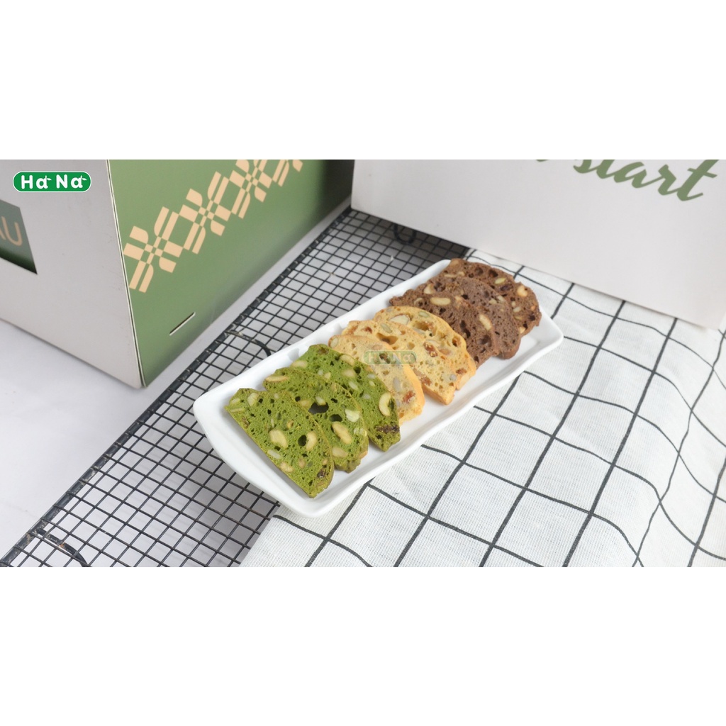 bánh biscotti Healthy 100% - nguyên cám - ăn kiêng - giảm cân - người tiểu đường ( 3 vị ) ha.na_healthy