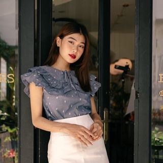 MINX - Áo String Tie Ruffle Blouse