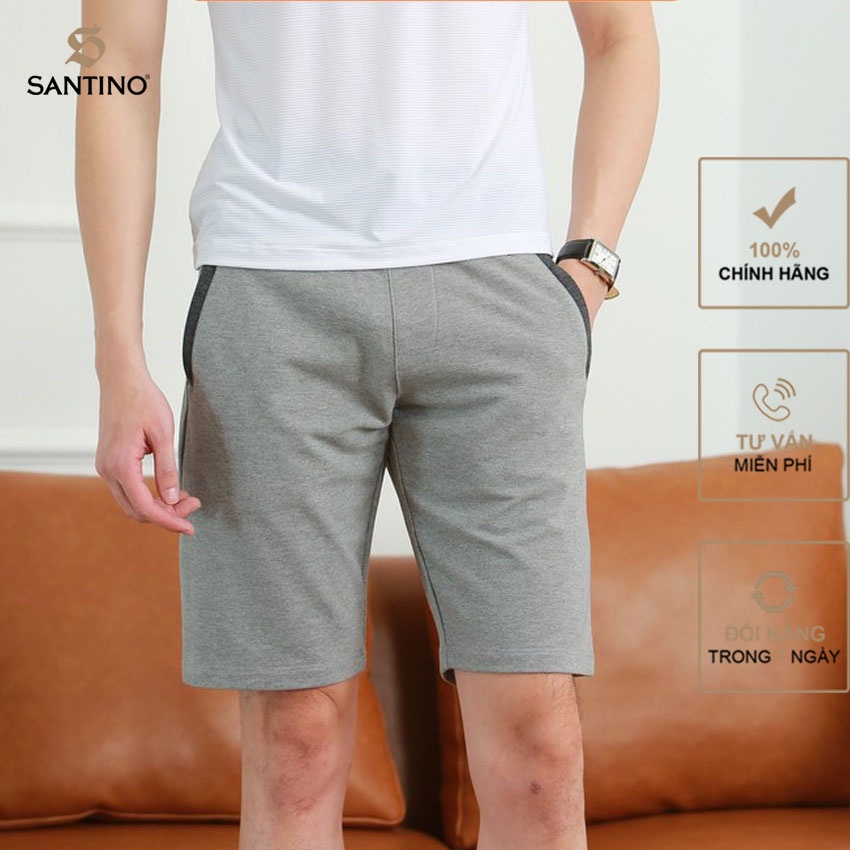 Quần short nam, quần đùi nam thể thao SANTINO chất liệu nỉ cotton co giãn thoáng mát  SRG355T311