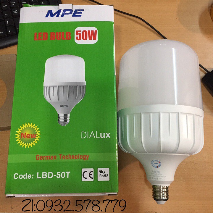 ĐÈN LED BULB 50W MPE LBD-50 chính hãng bảo hành 2 năm