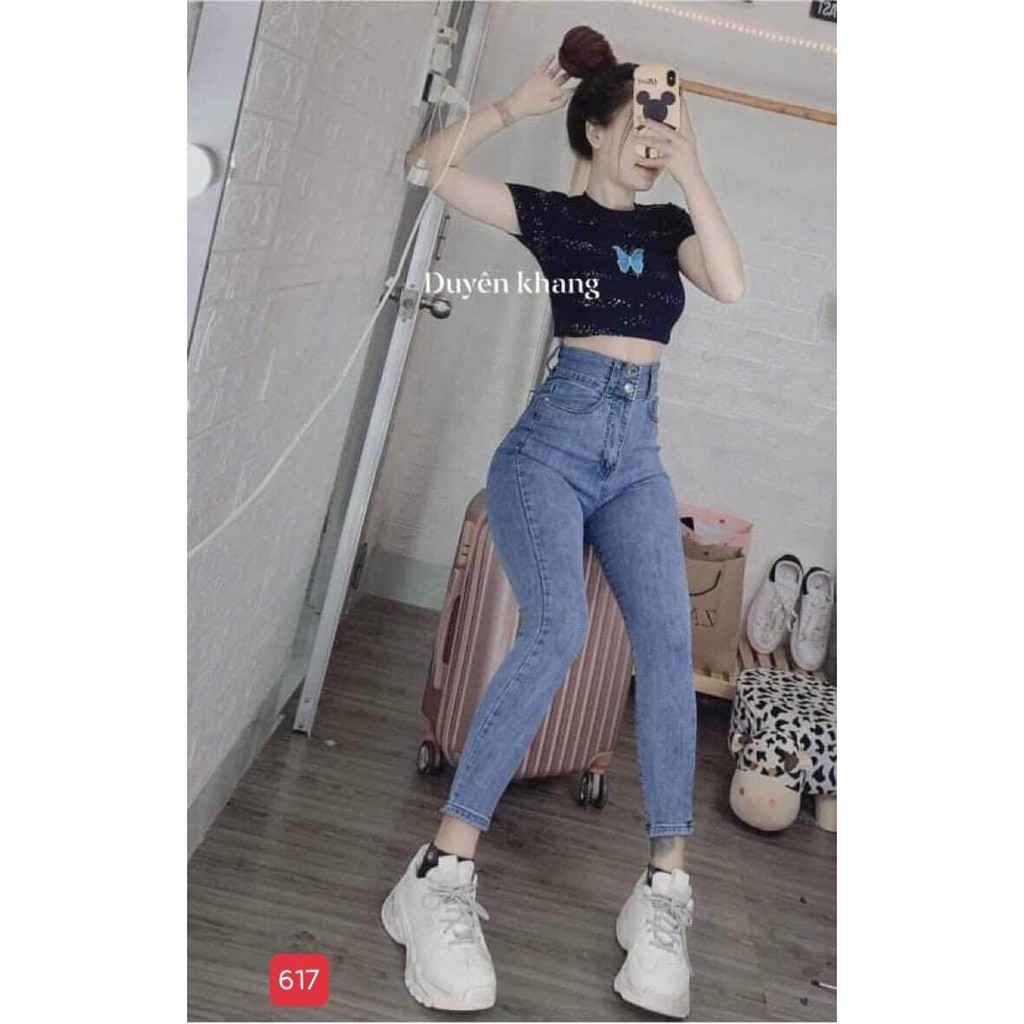 Quần Jean Nữ Lưng Cao, Chất Jean Co Giãn thoải mái vải mềm chuẩn xịn dáng cao Tfashion shop qn617 | WebRaoVat - webraovat.net.vn