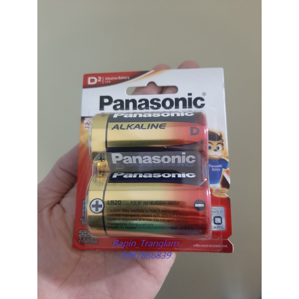 Pin Đại Alkaline Panasonic LR20T/2B Vỉ 2 viên Hàng nhập khẩu Nhật bản Dùng cho bếp ga,đài,đàn,đồng hồ,loa tay,đèn pin