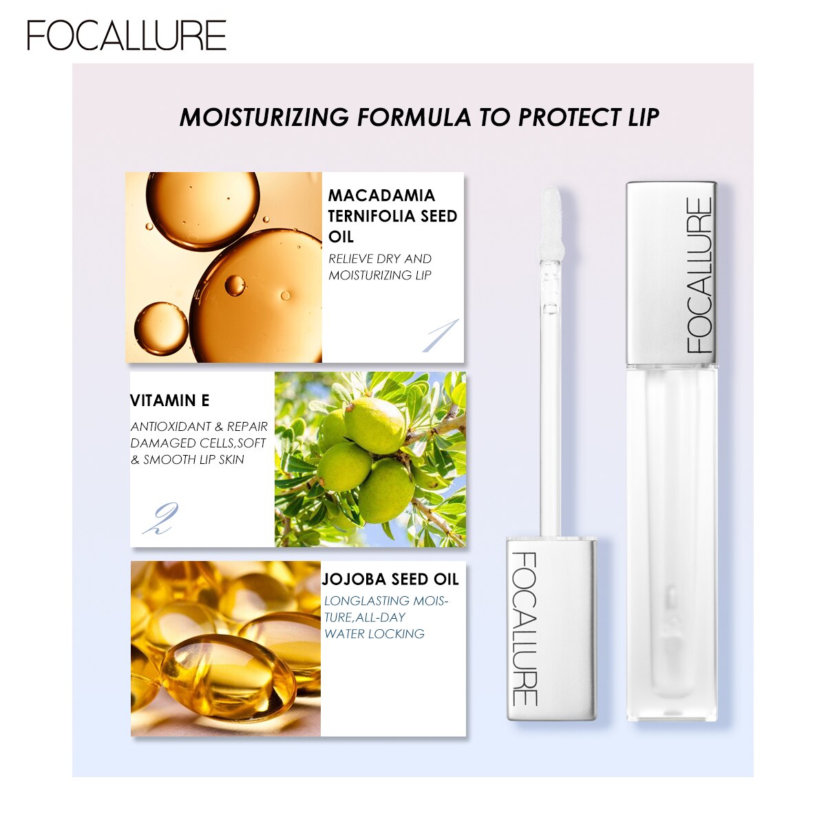 [Hàng mới về] Son Bóng Focallure Trong Suốt Giữ Ẩm Môi Căng Mọng Không Dính | BigBuy360 - bigbuy360.vn