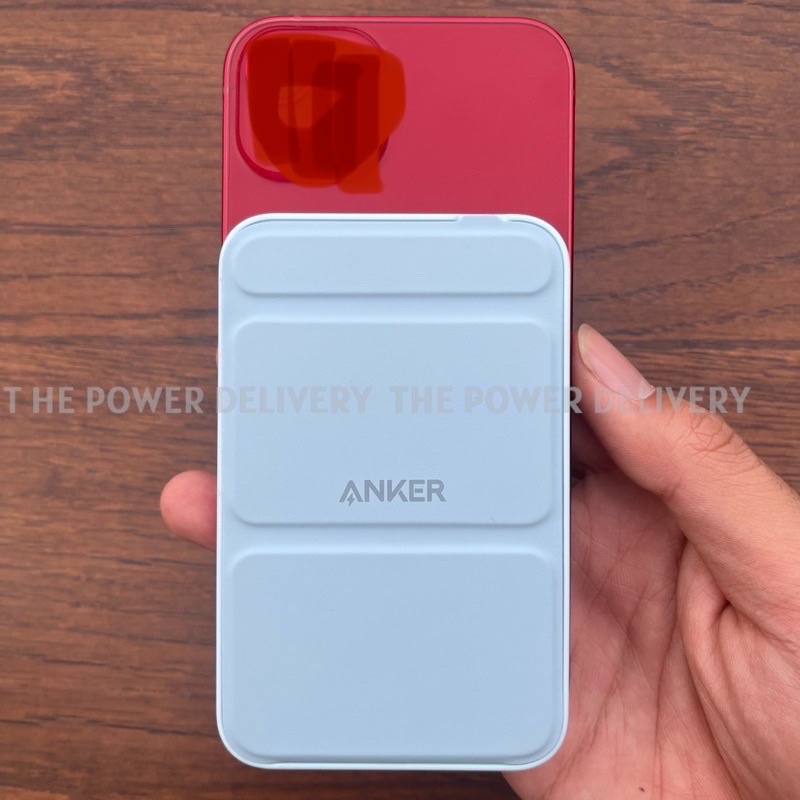 Sạc dự phòng không dây ANKER Maggo 622 màu tím hít từ tính 5000mah PD 15w cực nhỏ gọn tích hợp chân đế kê điện thoại