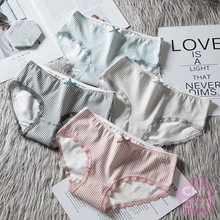 Combo 05 quần lót nữ cotton kẻ phối chân ren Chikchikshop QLS057