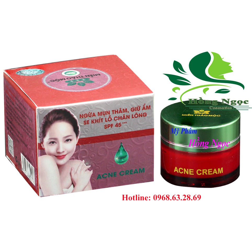 Mỹ Phẩm Miền Thảo Mộc - Kem mụn thâm - Giữ ẩm - Se khít lỗ chân lông SPF 45+++ Acne Cream (15g) Dạng lỏng