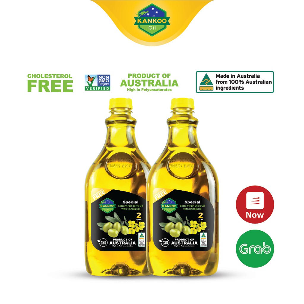 Combo Dầu ăn Oliu hạt cải Kankoo nhập khẩu từ Úc (2 chai x 2 lít)