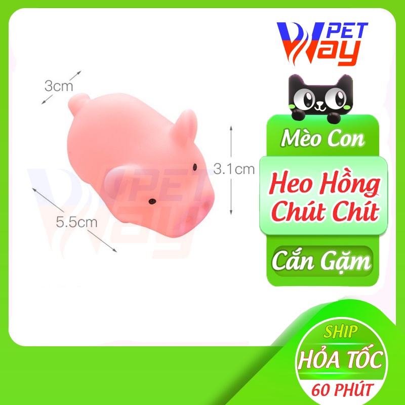 [ĐỒ CHƠI MÈO CON] Đồ Chơi Cho Mèo Hình Con Heo Hồng Xinh Xắn Kêu Chút Chít Dễ Thương Cắn Gặm - Bobo Pet Shop Hà Nội