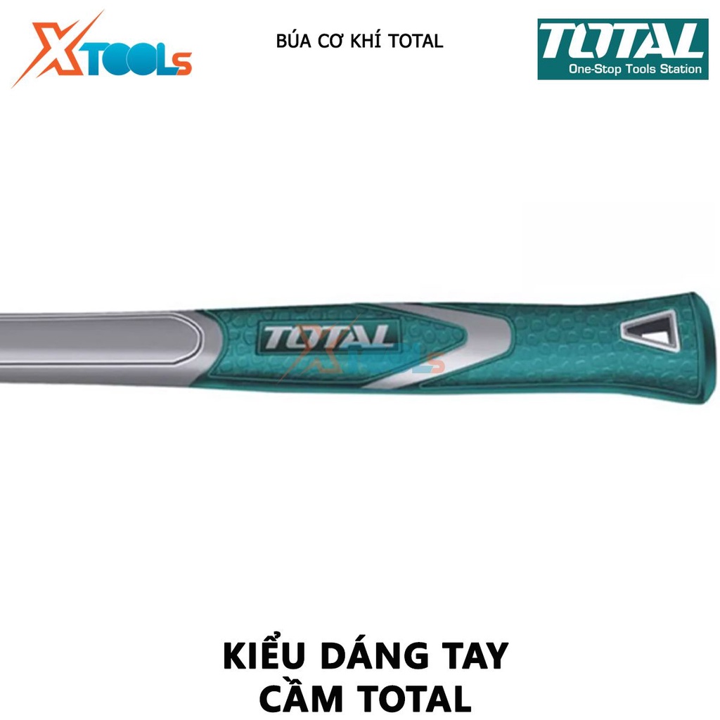 Búa đinh đầu dẹp vuông TOTAL | búa cơ khí Trọng lượng 100g - 2kg, Thép carbon C45, chịu nhiệt, đầu được đúc rèn nguyên k