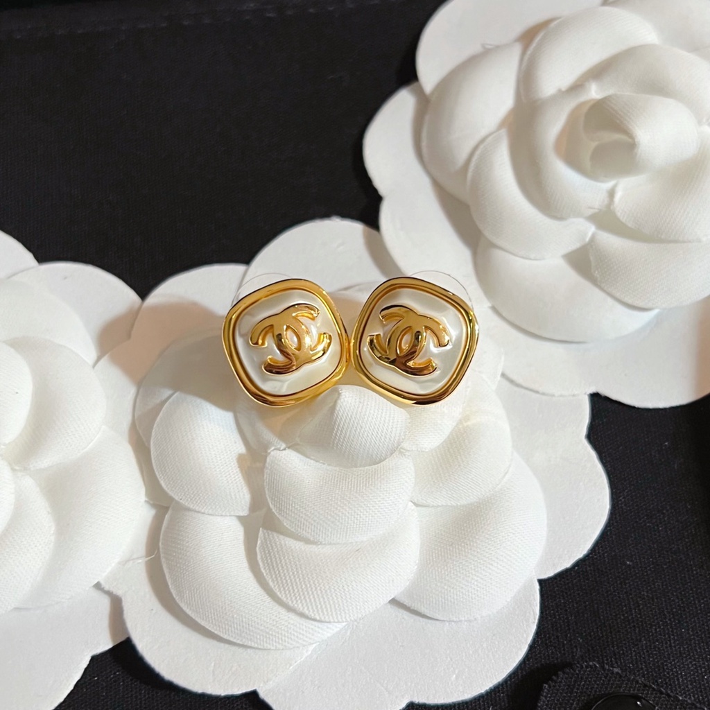 Khuyên Tai Hình Vuông Chữ c Màu Vàng Kim Thời Trang 2022