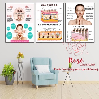 Sale combo 3 tranh spa, thẩm mỹ viện, phun xăm thẩm mỹ-tranh rosie