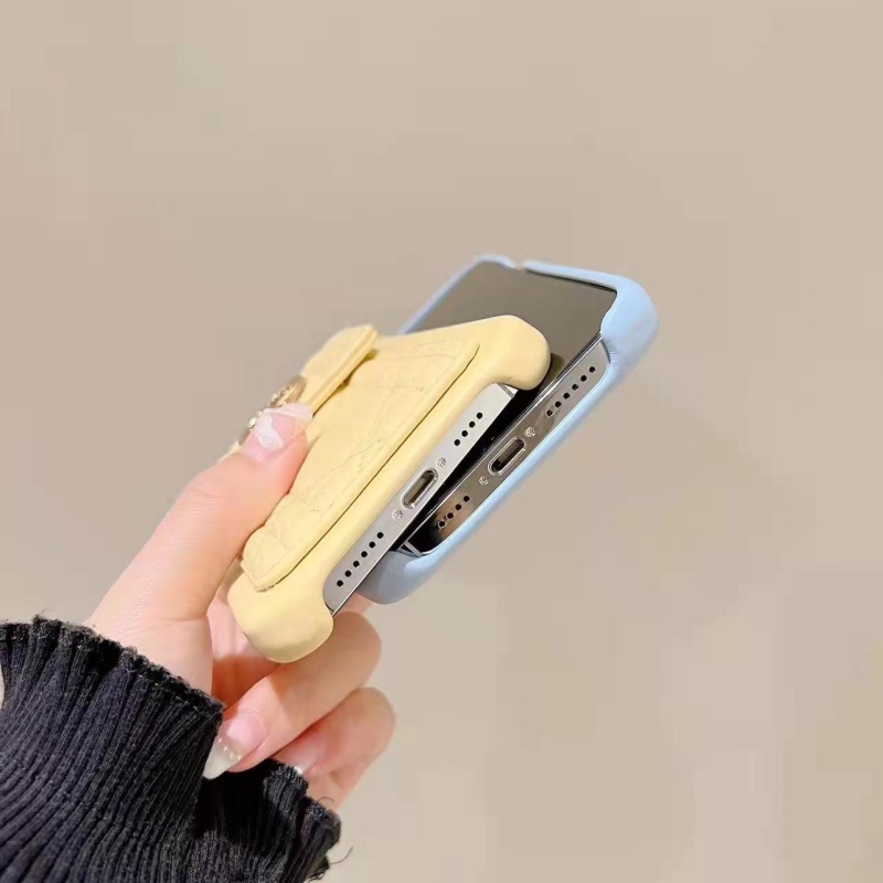 Ốp Điện Thoại Màu Kẹo Ngọt Có Ngăn Đựng Thẻ Sang Trọng Cho iPhone 14 13 12 11 Pro Max