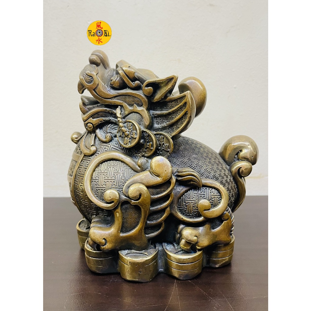 Tỳ Hưu ngồi Vàng 14cm - Tượng Đồng Phong Thủy