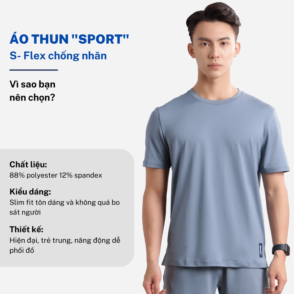 Áo thun ngắn tay nam CIZA vải thun mát mềm cao cấp trẻ trung size S M L XL màu be, blue, đen  ATNS28