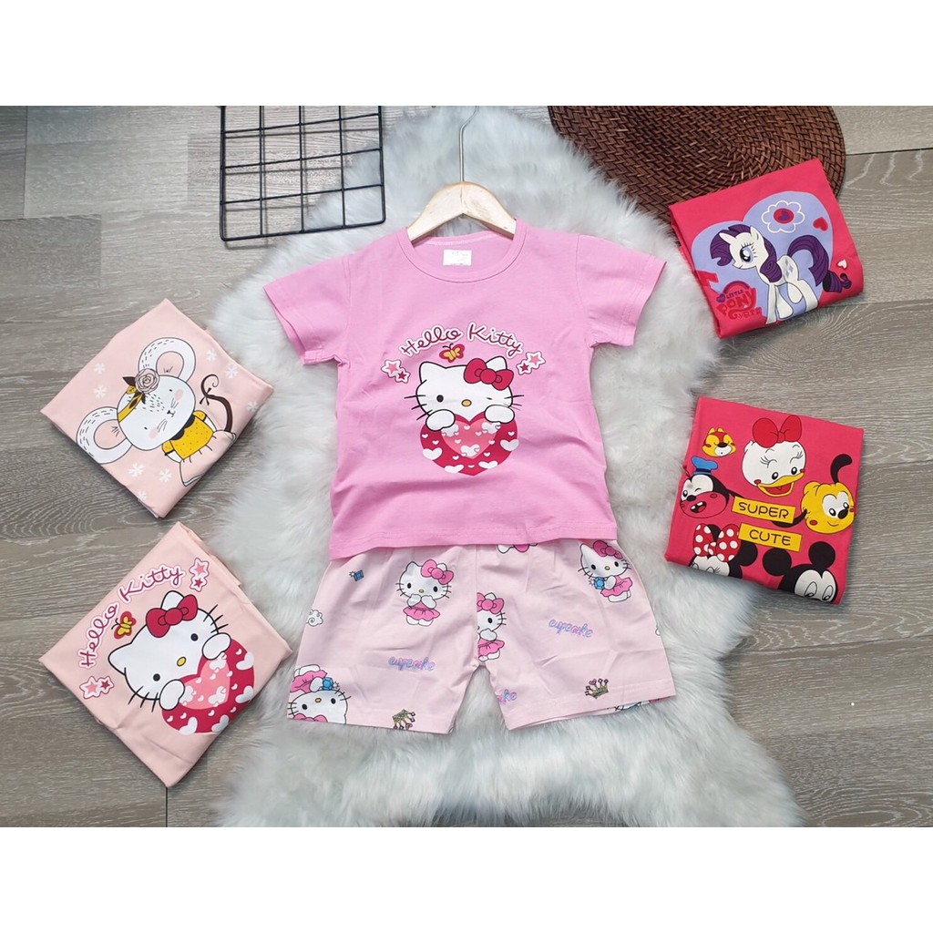 Bộ cotton xuất hàn bé gái 18-28kg