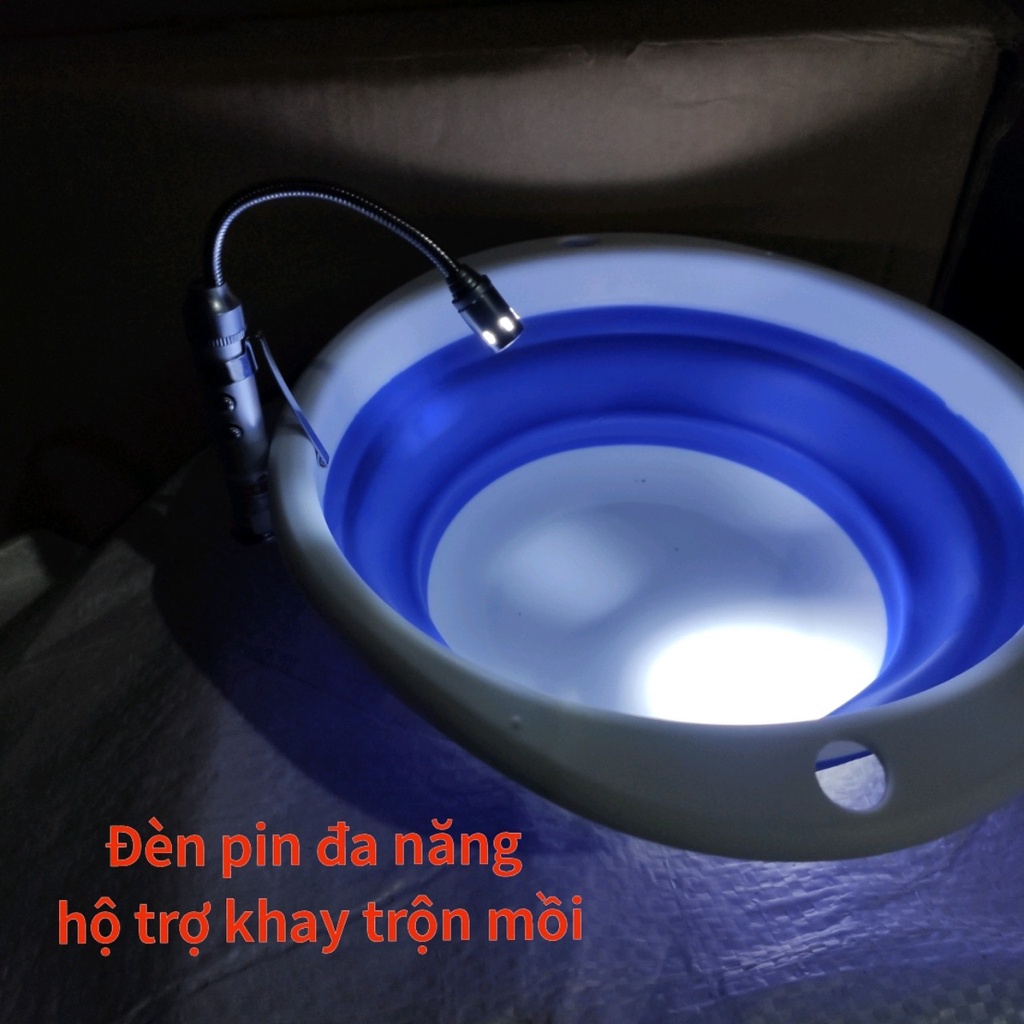 Đèn pin hộ trợ soi khay trộn mồi đa năng hộ trợ câu cá