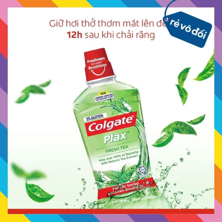 Combo 2 nước súc miệng Colgate diệt 99% vi khuẩn Plax trà xanh 500ml - Thái Lan