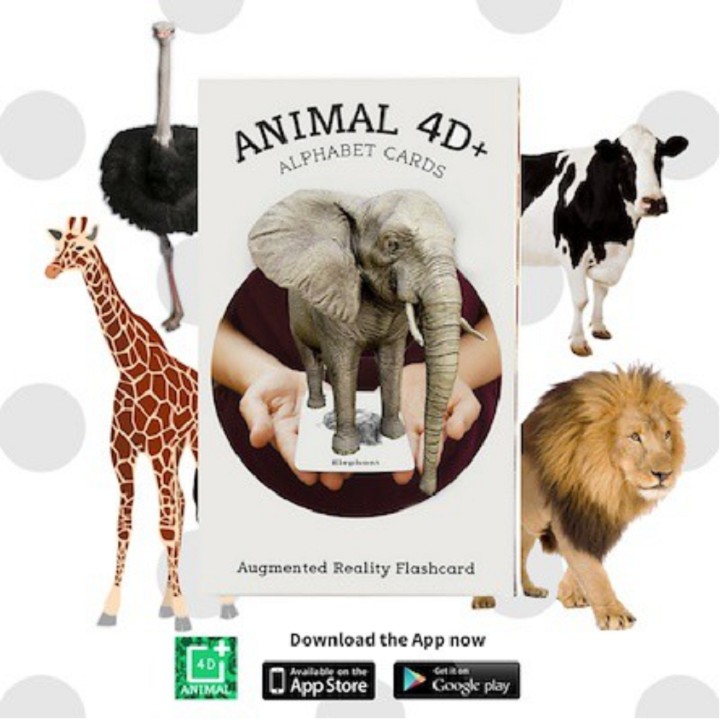 BỘ 38 THẺ ANIMAL 4D THẺ ĐỘNG VẬT THỰC TẾ ẢO 4D, Thẻ 4D Phát Triển Trí Tuệ