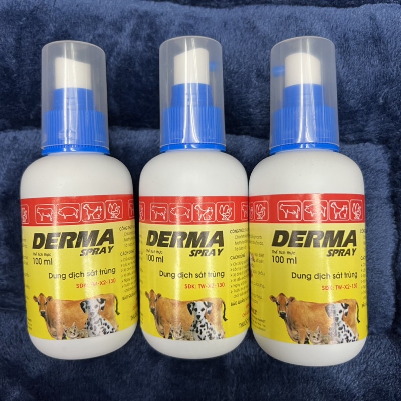 DERMA SPRAY – Dung dịch sát trùng, chữa vết thương ngoài da, lở loét 100ml