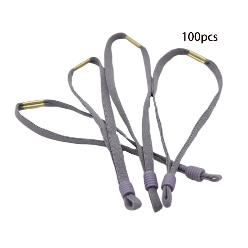 Set 100 Dây Thun Co Giãn Nhiều Màu Sắc Bằng Silicone Có Khóa Sắt Dùng Làm Bông Tai DIY