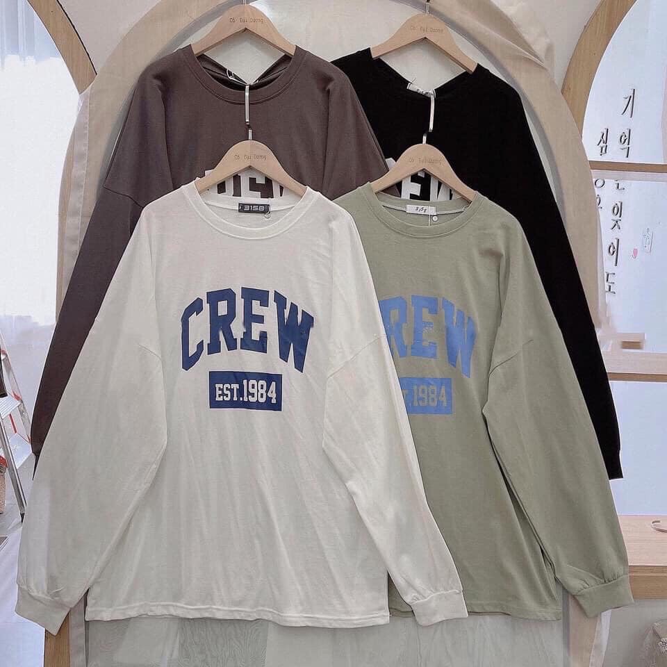 Áo thun nữ cổ tròn tay dài CREW 1984 form rộng unisex - Lyza Store | BigBuy360 - bigbuy360.vn