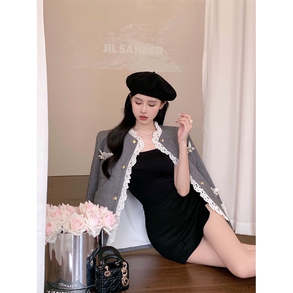 Áo khoác vest phối viền ren koreastyle