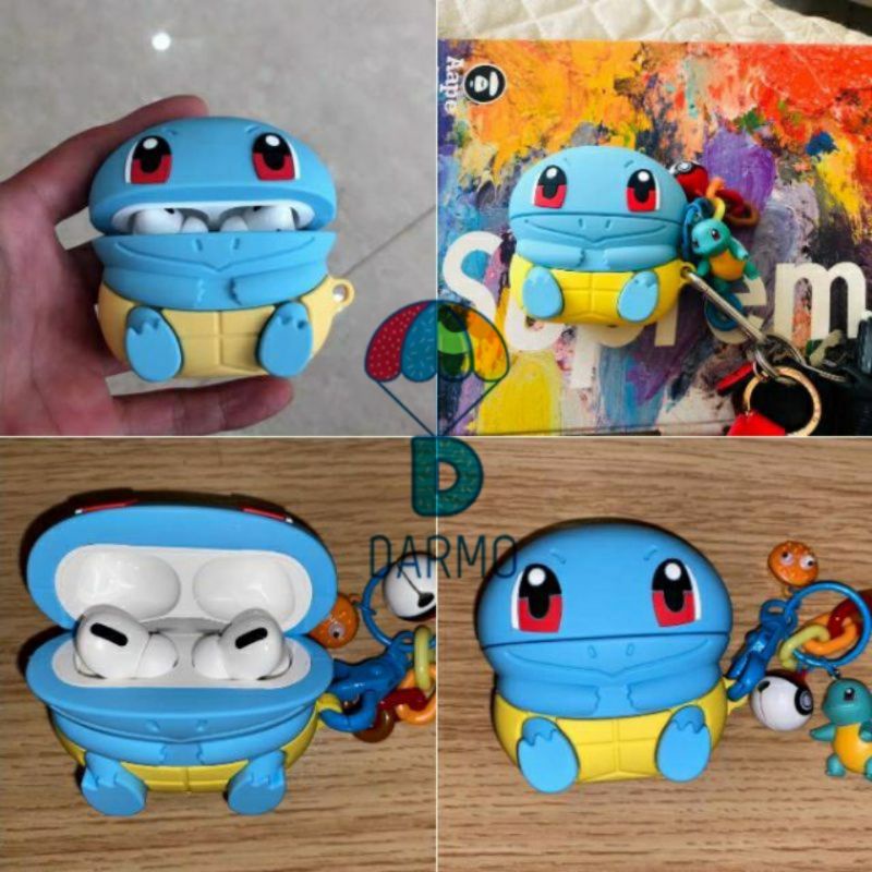 Case bảo vệ Airpods Pro/1/2/ Huawei Freebuds 3 adventure time/ squirtel rùa xanh da trời/ digivice