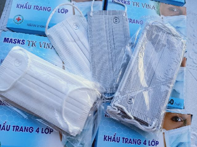 Hộp 50 Cái Khẩu Trang Y Tế 4 Lớp  - Hàng đạt chuẩn