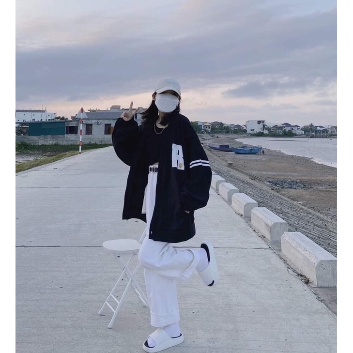 Áo Cadigan Chữ R Chất Nỉ Xịn Xò Dáng Unisex