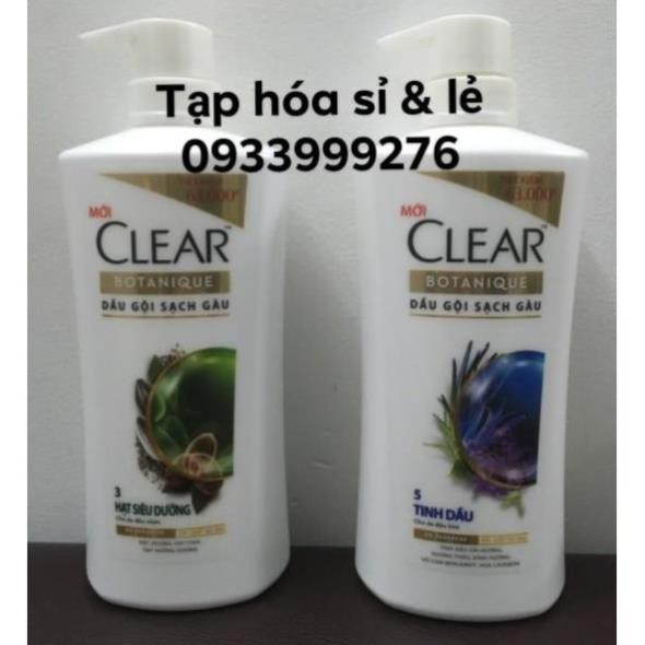 (Mẫu mới) Dầu Gội Clear Botanique 5 Tinh Dầu/ 3 Hạt Siêu Dưỡng 650g