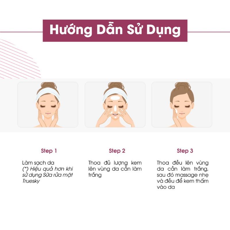 Kem dưỡng trắng da mặt Truesky cấp tốc dạng lotion chiết xuất ngọc trai chính hãng 15g - Whitening Face Cream