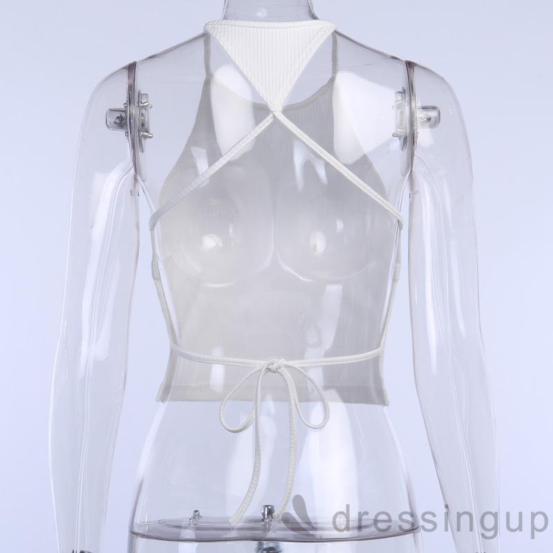 Áo Trễ Vai Không Tay Màu Trơn Quyến Rũ Dành Cho Nữ