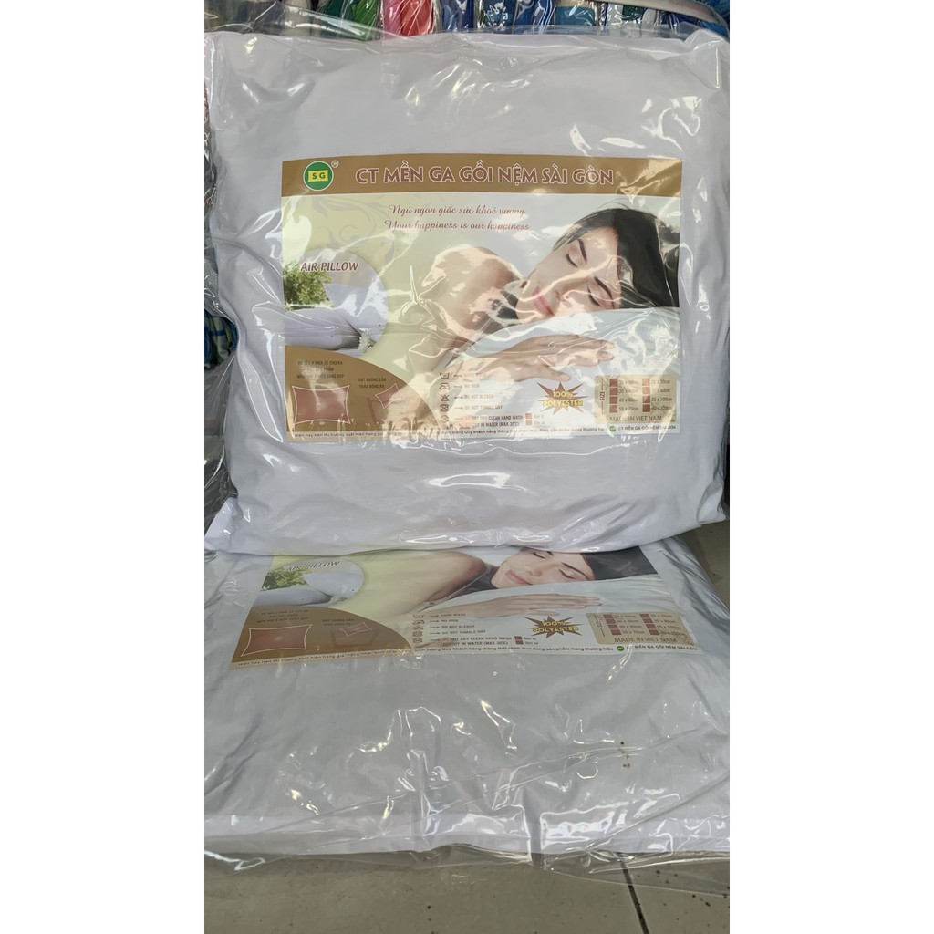 Ruột gối vuông bông ép có khoá kéo 45cm x 45cm ( hàng công ty sài gòn loại 1)