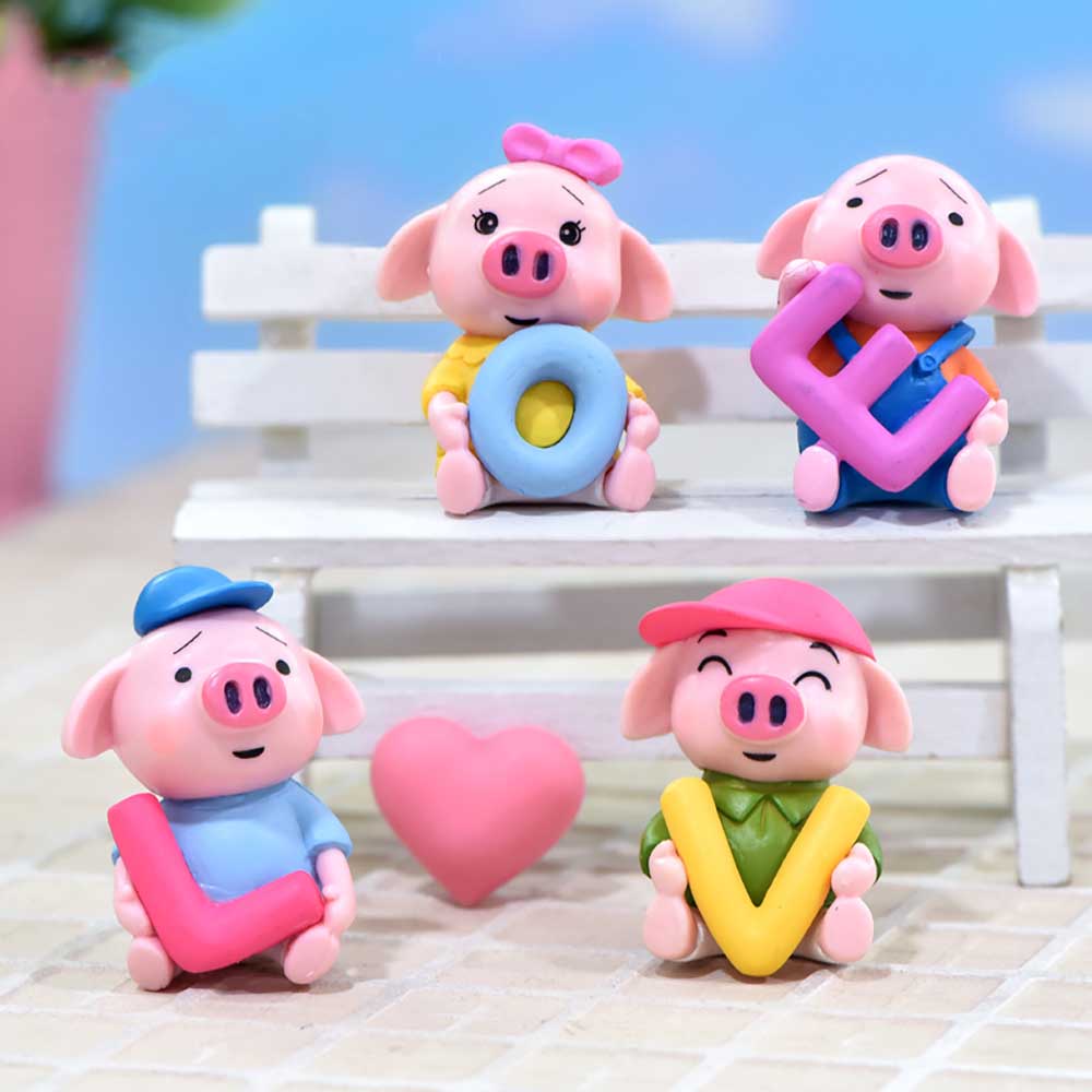 Epoch Set 4 Mô Hình Chú Heo Mini Dễ Thương Dùng Trang Trí Tiểu Cảnh