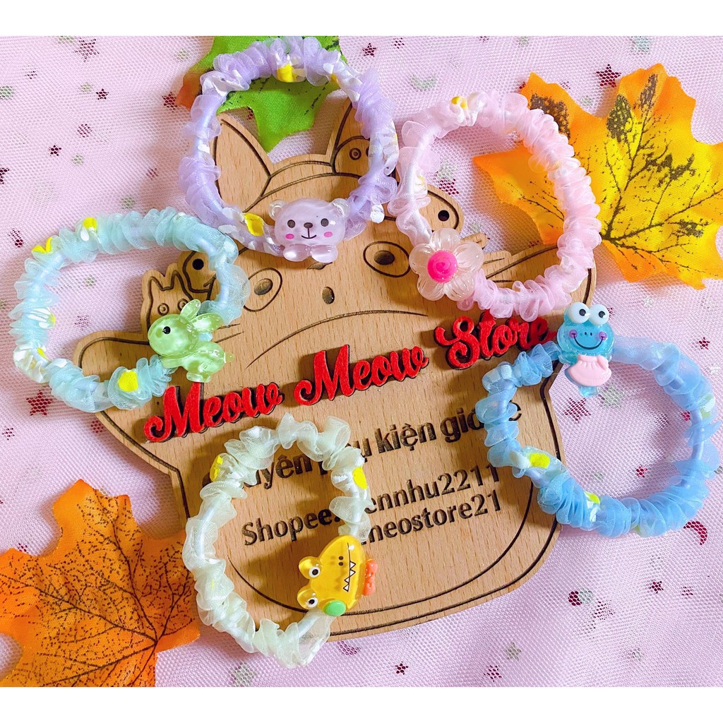 ❣️Ảnh+Video thật❣️Dây Cột Tóc Scrunchies Mini Hình Thú Xinh Xắn❣️ GIÁ SỈ