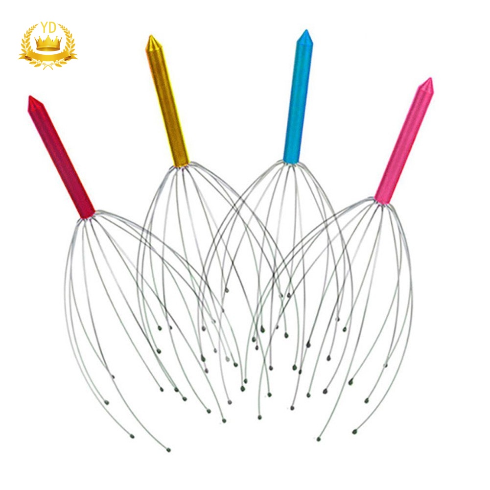 [Hàng mới về] Dụng cụ mát xa da đầu cầm tay bằng thép không gỉ hình bạch tuộc giúp thư giãn khi tắm