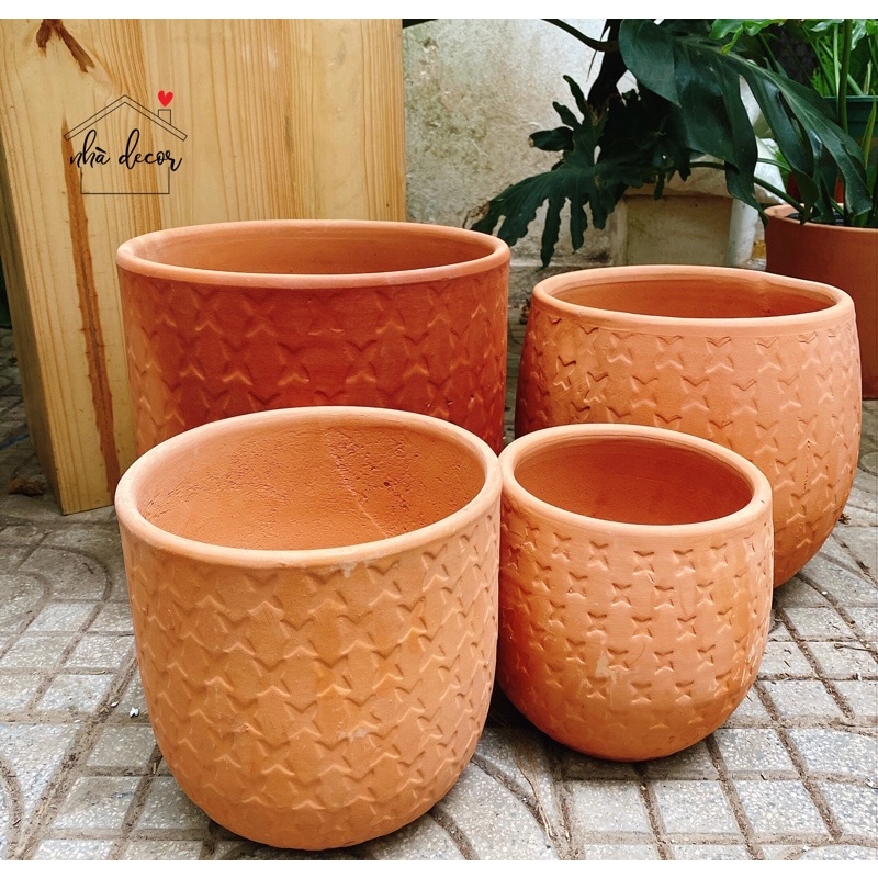 Chậu trồng cây chậu đất nung Nhà Decor 3 size vừa và to trồng cây cảnh, cây hoa ship 1h hỏng 1 đổi 1