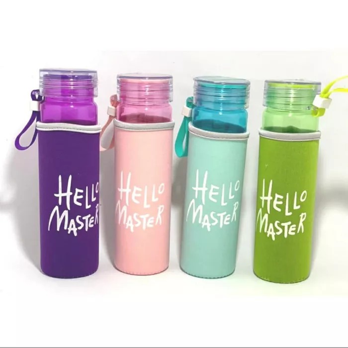 Hello Master Bình Nước Nhựa 480ml + Túi Bong Bóng