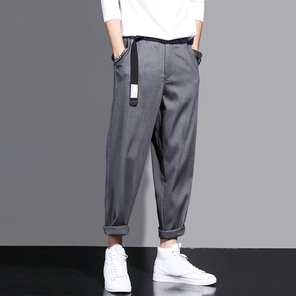 Quần Baggy Nam Kiểu Quần Tây Âu Chinos Trơn Đơn Giản Mặc Kiểu Xắn Gấu Năng Động MENFASHION1989 JOGGER NAM 9000066C