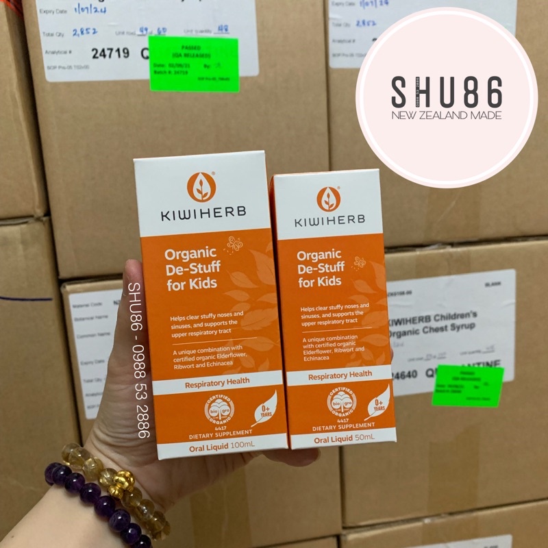 Siro tai mũi xoang cho bé Kiwiherb De-Stuff for Kids của New Zealand