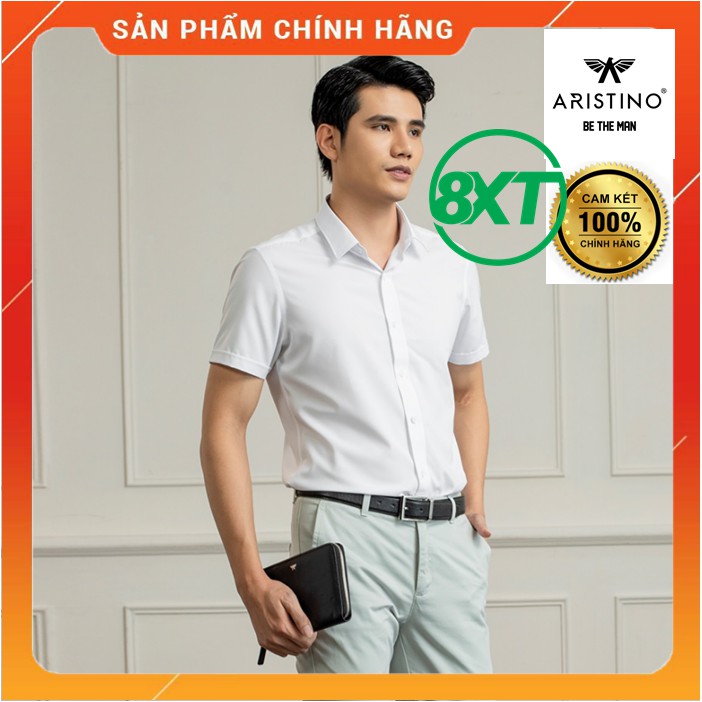 Áo sơ mi trắng ngắn tay⚡ARISTINO⚡khả năng siêu thấm hút và khô nhanh,mức độ chống tia UV cao - ASSR17