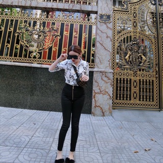 SET ÁO SƠ MI + QUẦN LEGGING DÂY KÉO