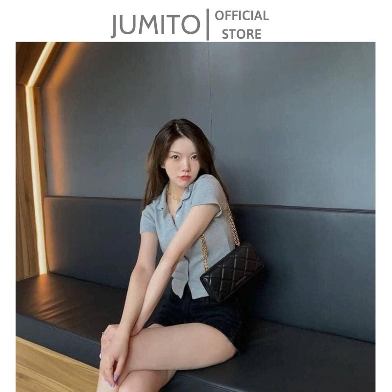 Túi xách nữ đeo chéo đeo vai C.K phồng chữ nhật dây xích size 19 cm JUMITO T1.027.DE