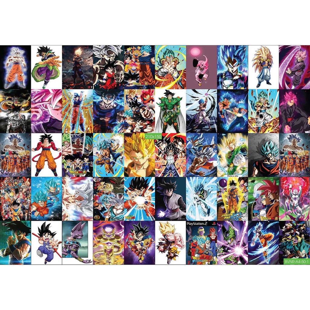 Combo Set 50 tờ Decal dán tường Bảy Viên Ngọc Rồng