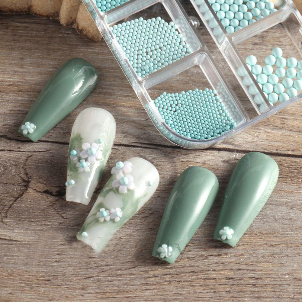 OCEANMAP Hộp Hạt Nhựa Nhiều Màu Sắc Trang Trí Móng Tay Nghệ Thuật