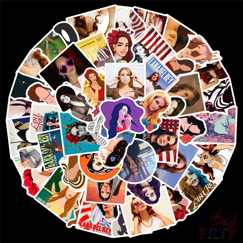 Bộ 50 miếng dán hình ca sĩ POP Lizzy Grant tự làm dùng dán hành lý/ máy tính xách tay/ ván trượt